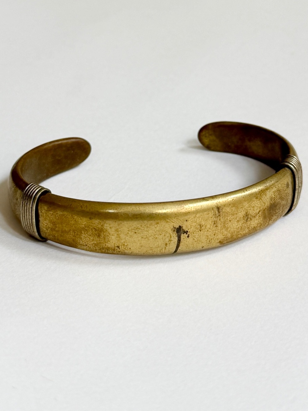 Vintage Solid Brass Cuff Bracelet for Men